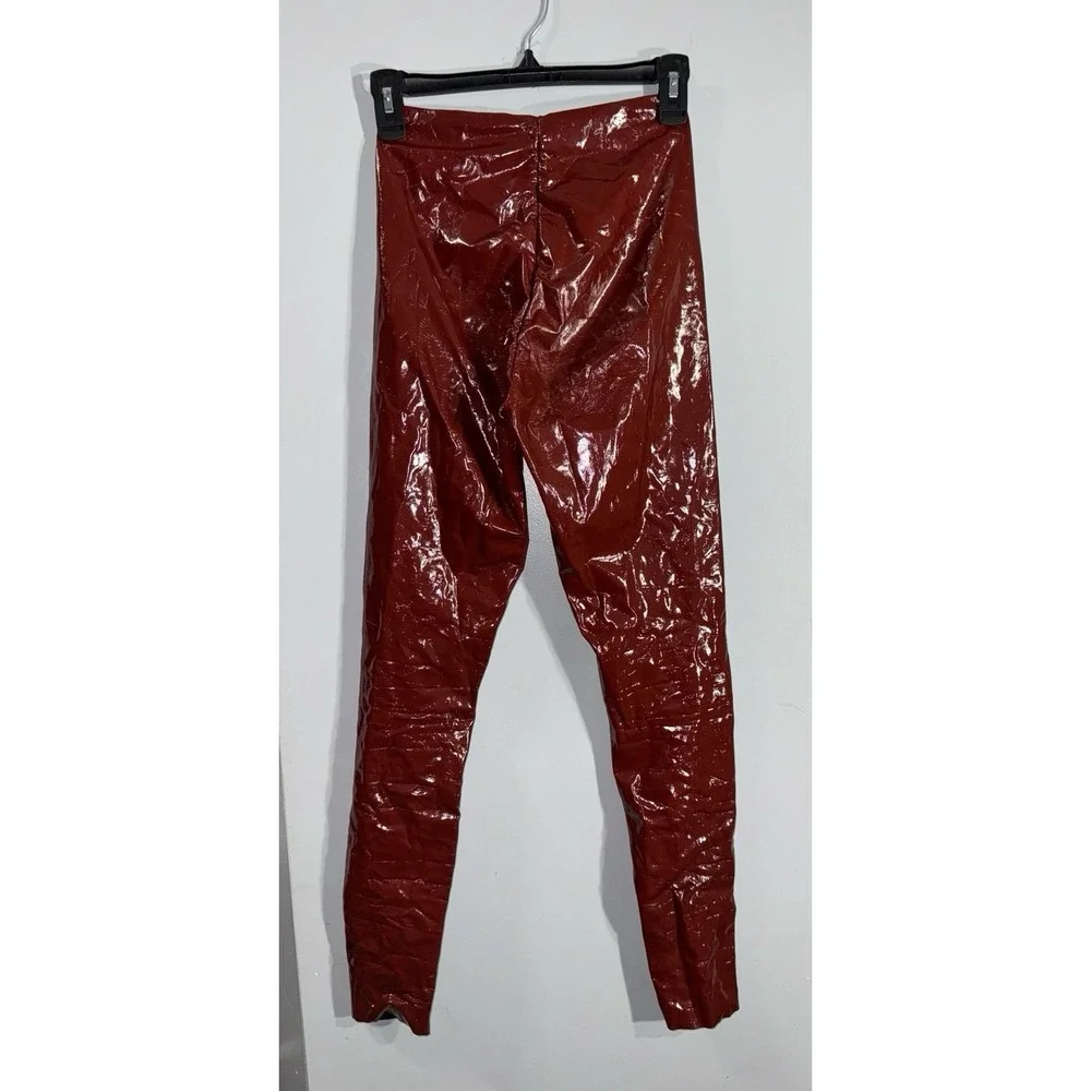Commando mid high rise faux‎ patent leather legging burgundy women's size XS
